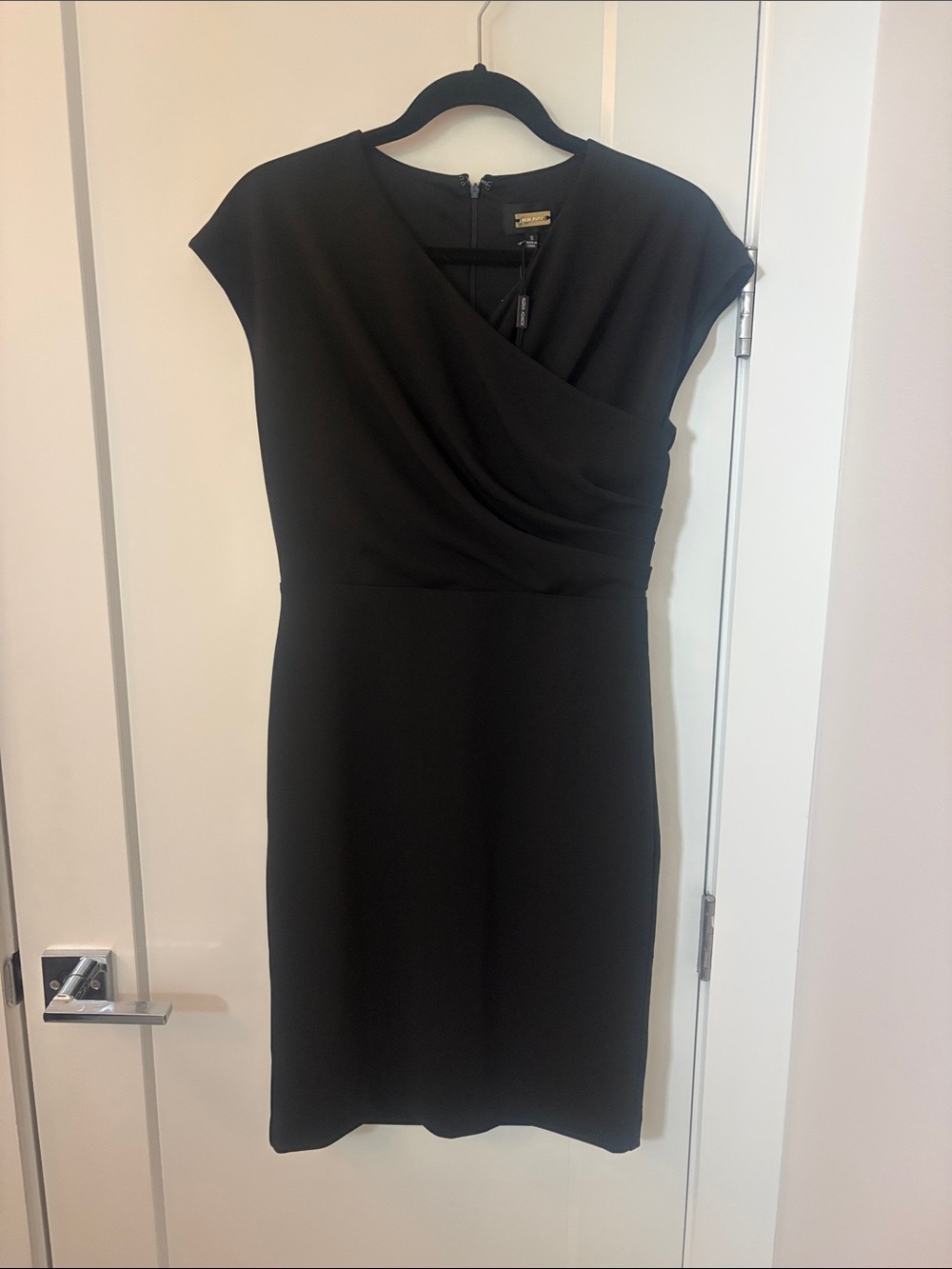 Alexia Admor Black Draped Midi Dress